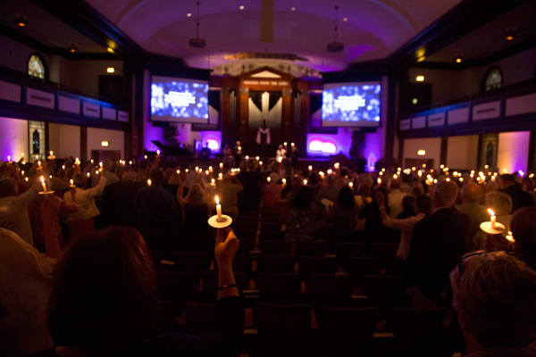 Candlelight service in Hughes Auditorium