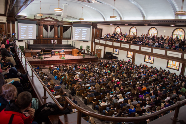 President Sandra C. Gray welcomed new and returning students in the first Chapel of 2016. 
