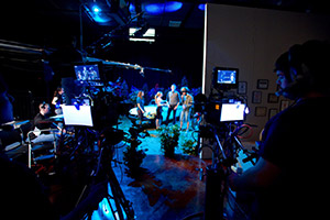 Sitcom being filmed in the TV studio