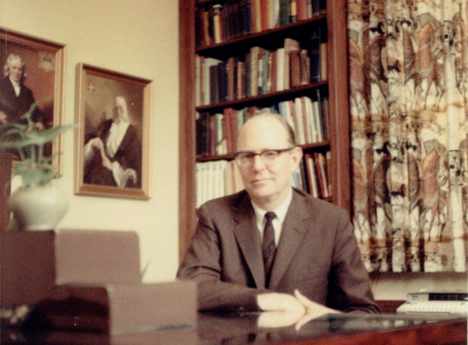 Dr. Kinlaw in his office