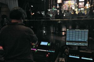 Student mixing a live show