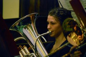 student playing a euphonium