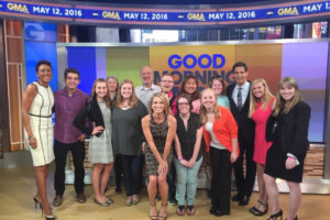 Student interns posing on the Good Morning America set