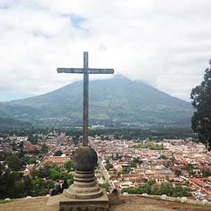 A cross on a hilltop