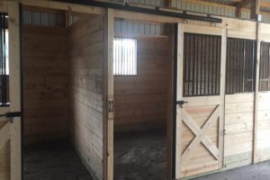Horse stalls in a barn