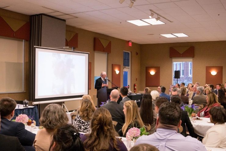 Howard Dayton speaking at a banquet