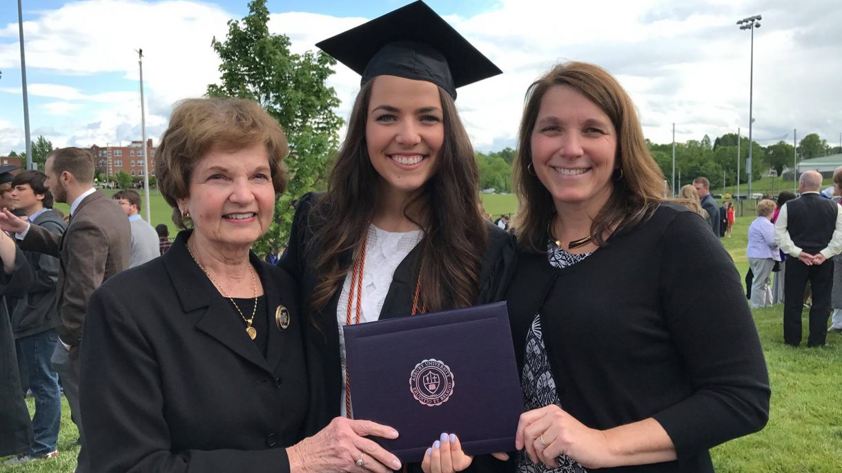 grandmother, mother, and graduating daughter