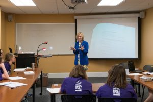 Dr. Marcia Hurlow teaching a class
