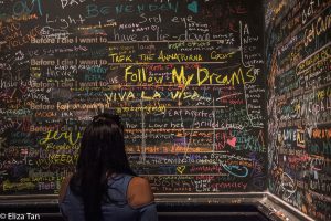 big chalkboard covered in writing