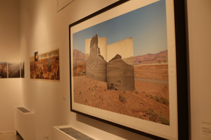 framed photograph of desert stone formations