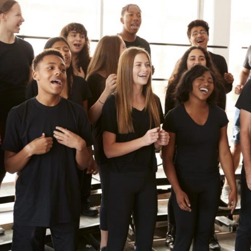 students singing in a choir
