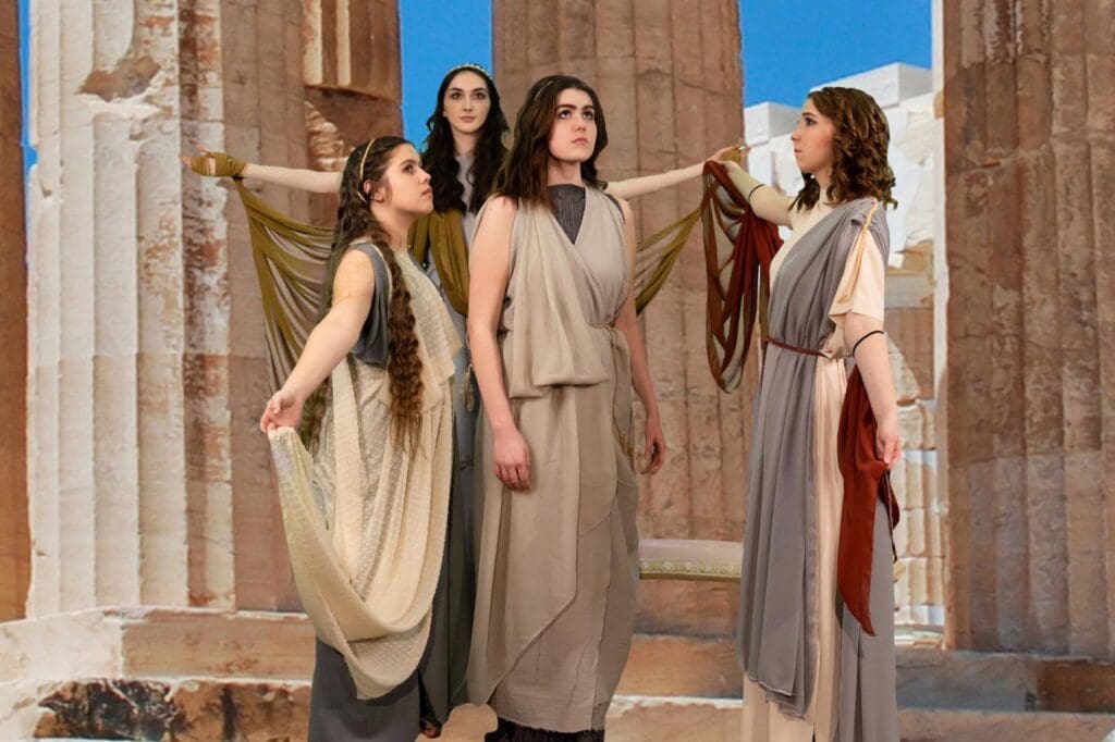 Students acting in Electra