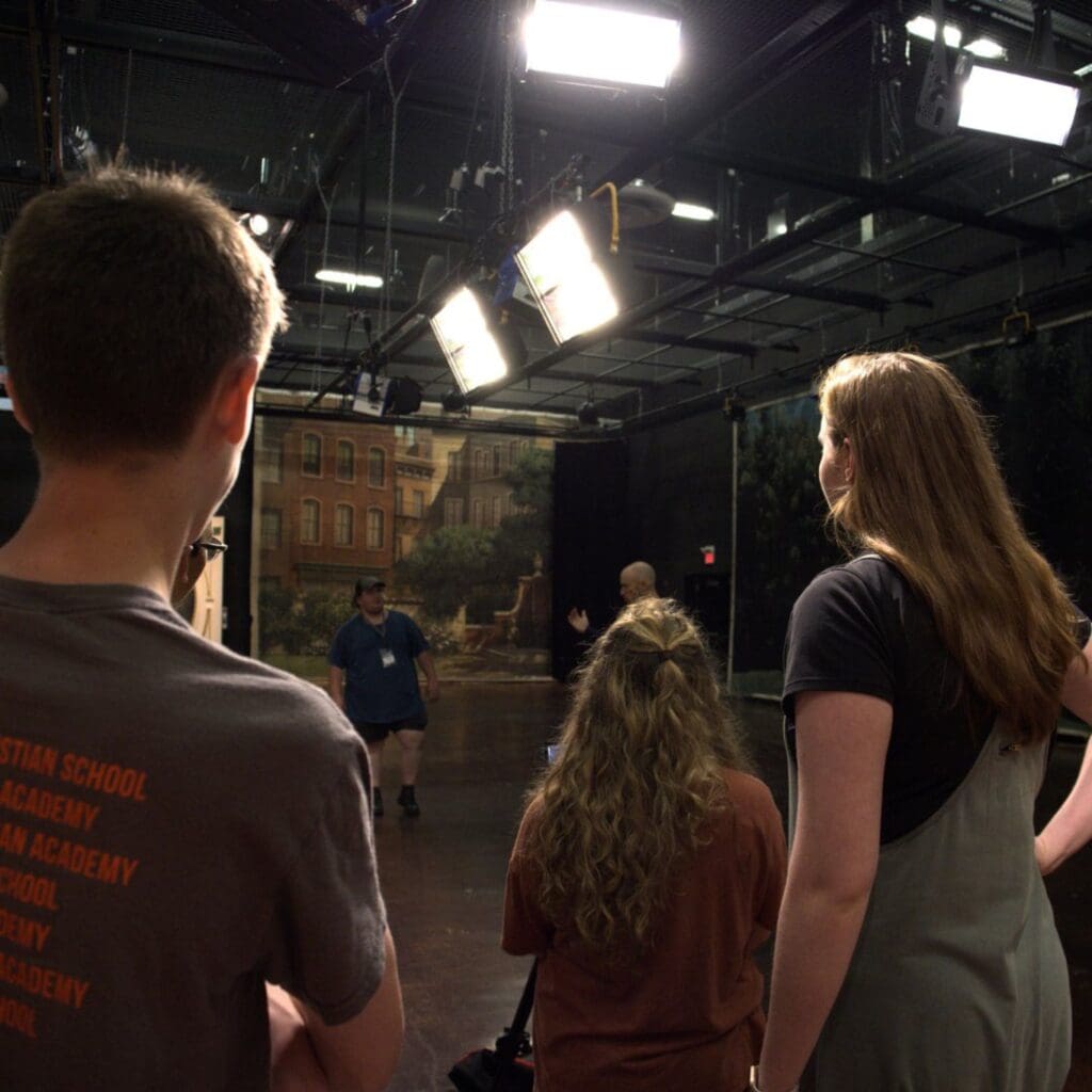 Students in a black box theatre