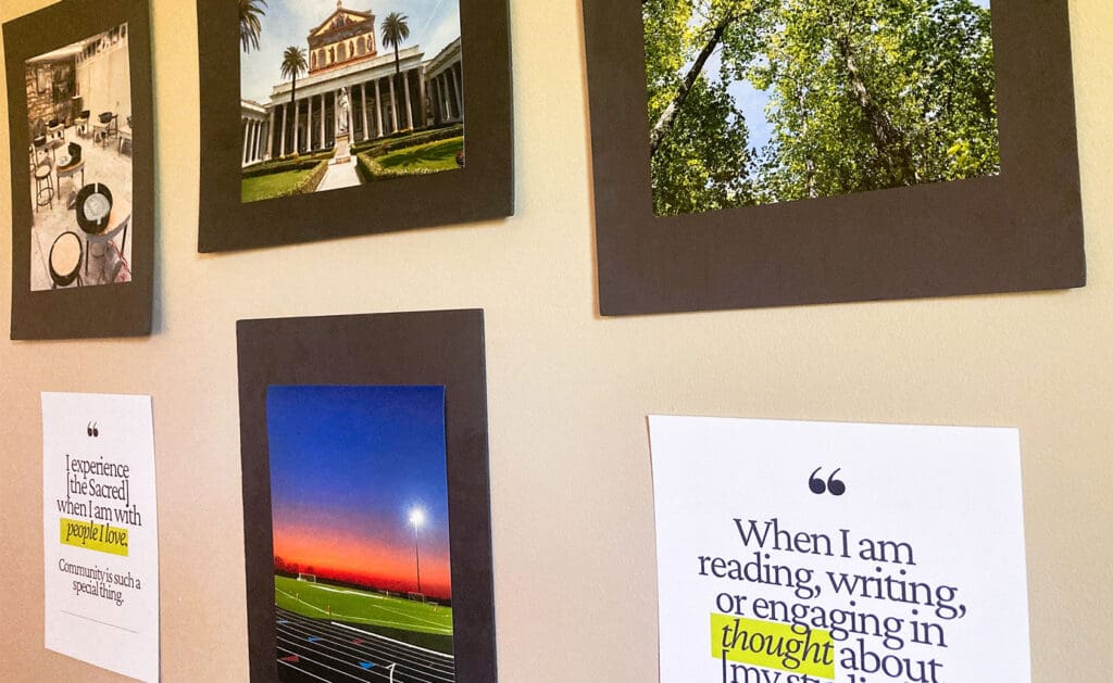 Dr. Lisa Weaver-Swartz’s Sociology of Religion students exploring the variety of spiritual experiences among their GenZ peers. Image of artworks.